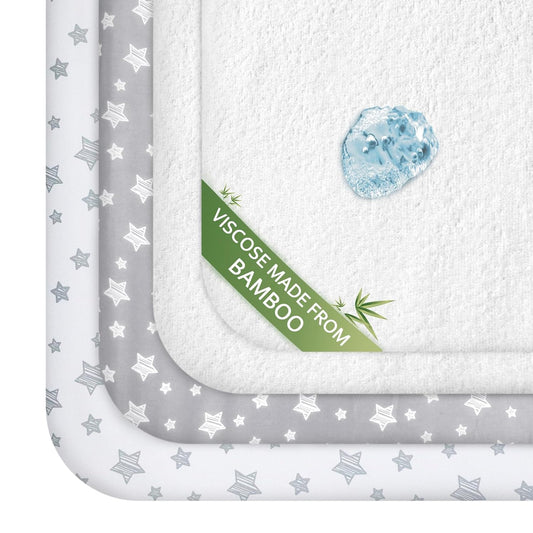 Pack and Play Sheets & Waterproof Terry Pack N Play Mattress Protector Pad Cover 4 Pack, Viscose