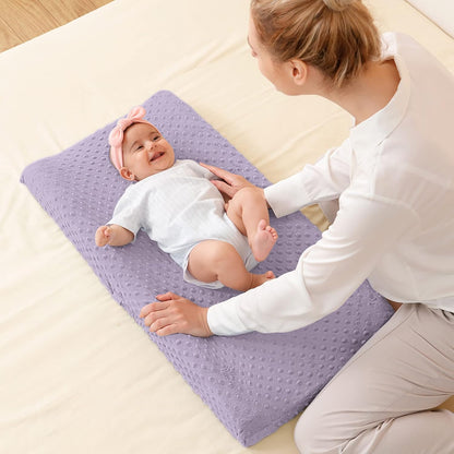 Baby Changing Pad Cover, Super Soft Minky Dot Diaper Changing Table Covers for Baby Girls and Boys, Ultra Comfortable, Safe for Babies, Fit 32"/34'' x 16" Pad (Orchid)