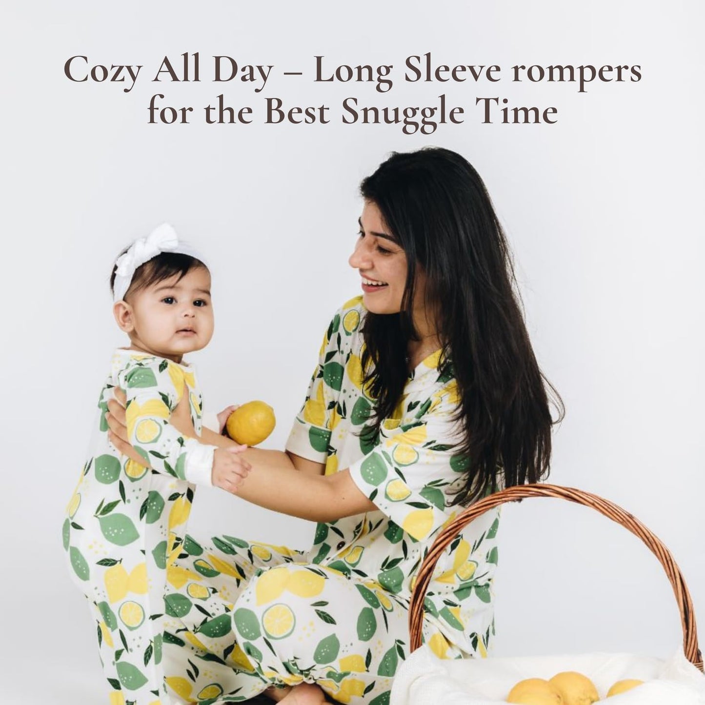 Baby Romper Long Sleeves for 3-24 Month Boys & Girls | 95% Bamboo Viscose Baby Rompers Two-Way Zipper Onesie