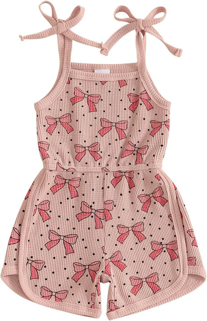 WZTYYDS Toddler Baby Girl Summer Clothes Floral Romper Tie-Up Strap Halter Jumpsuit Infant Summer Sling Playsuit 6M-3T