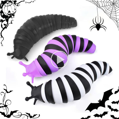 IFiwin Fidget Slug Halloween Toys, 3PC Sensory Slug Halloween Fidget Toys, Autism Sensory Toys, Halloween Party Favors for Baby Kids Toddlers Adults