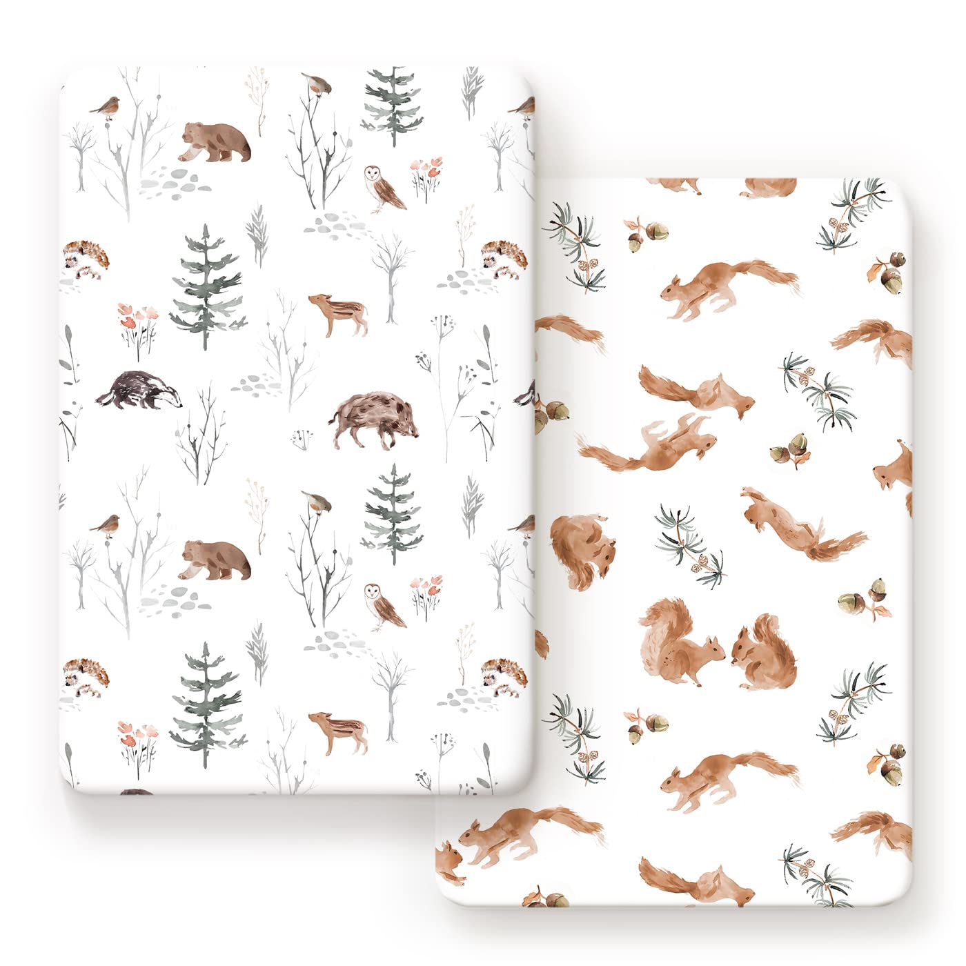 GRSSDER Stretchy Ultra Soft Jersey Knit Pack and Play Sheets 2 Pack, Portable/Mini Crib Sheets