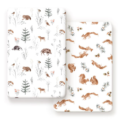 GRSSDER Stretchy Ultra Soft Jersey Knit Pack and Play Sheets 2 Pack, Portable/Mini Crib Sheets