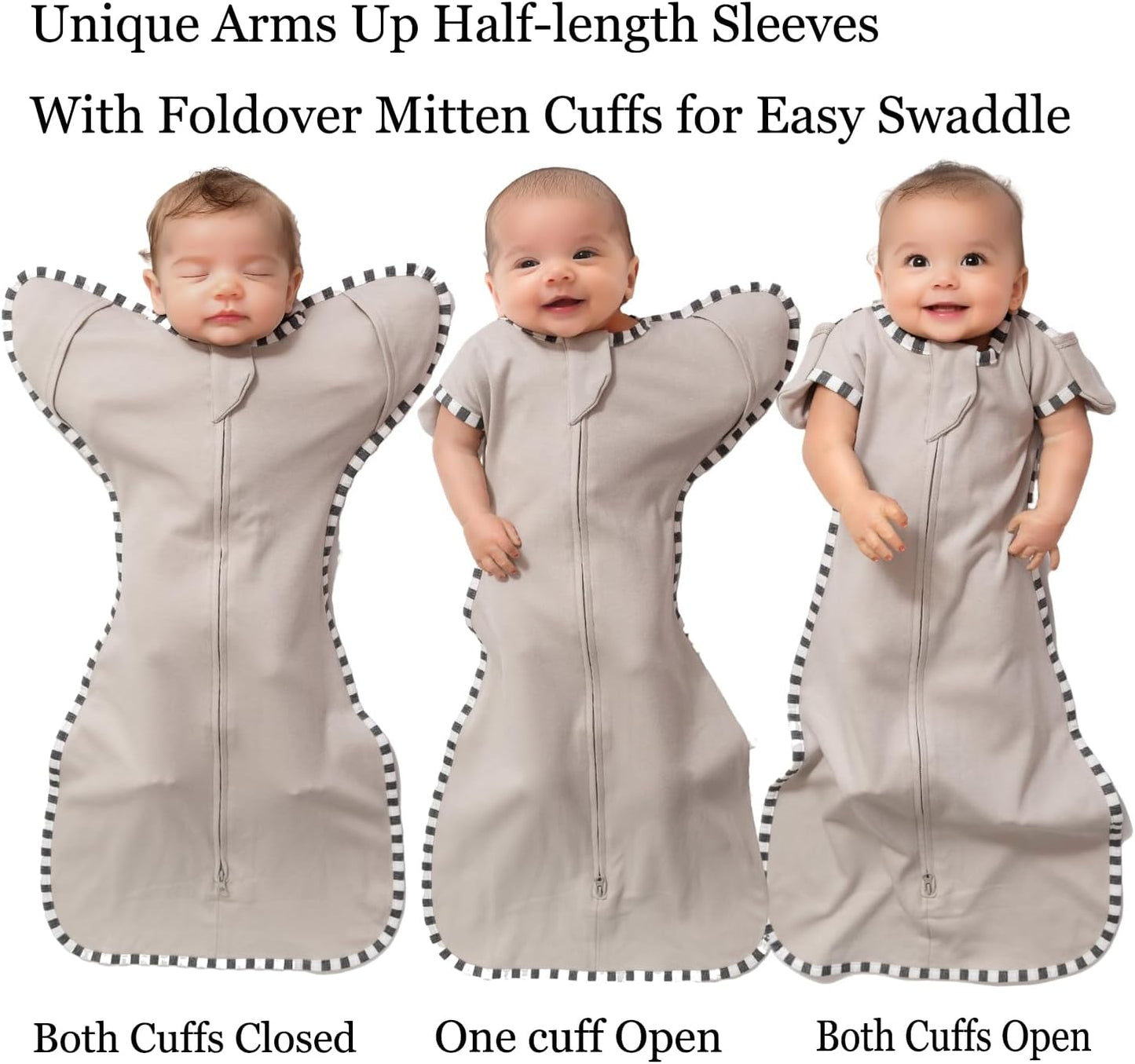 Baby Swaddle Blanket for Newborns and Infants,2-Piece Set Infant Pajamas,Bidirectional Zipper,Easy