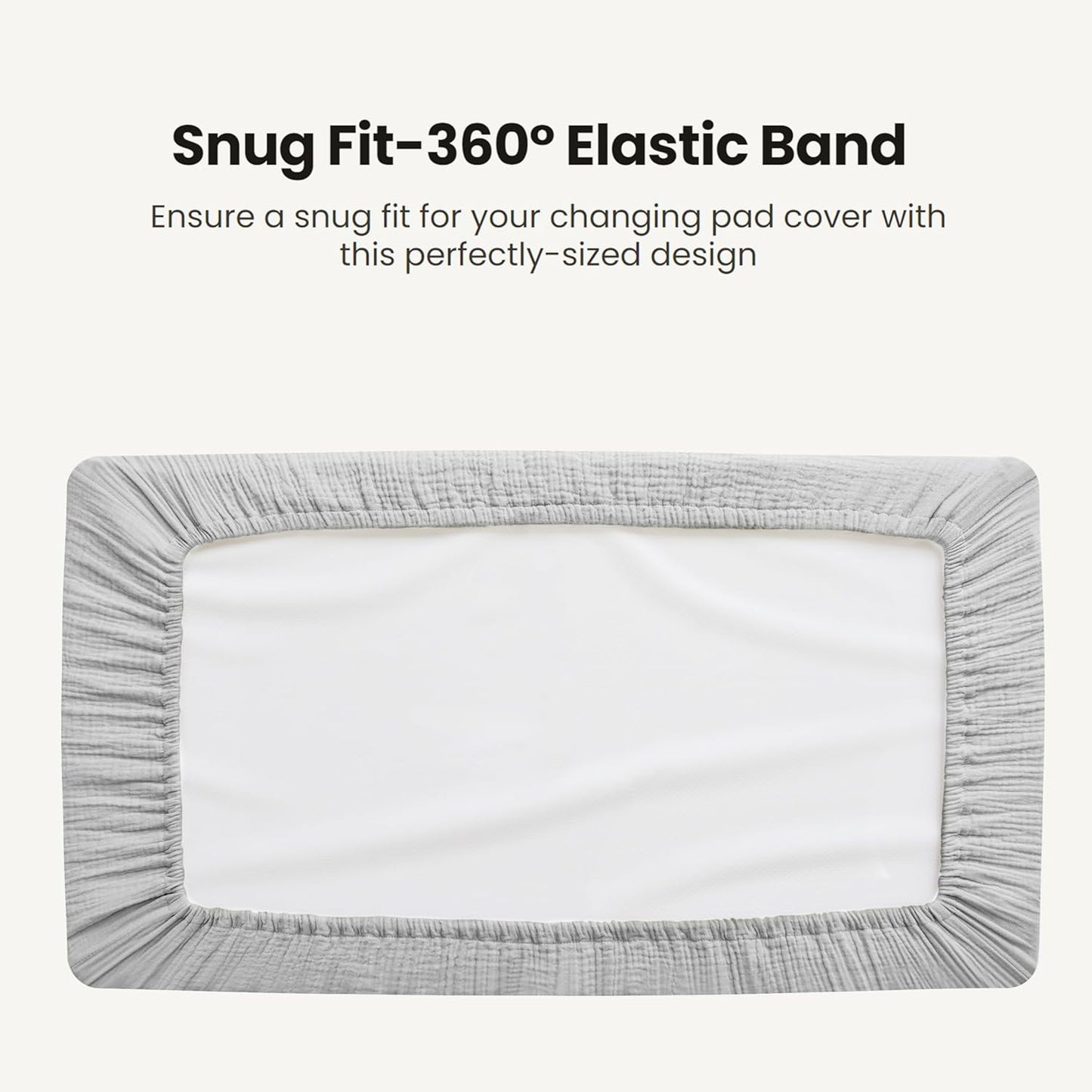 Konssy Waterproof Muslin Changing Pad Cover 2 Pack, Quilted Cotton Fitted Diaper Changing Table Cover, Soft Changing Pad Sheets for Girls Boys (Navy,Cream)