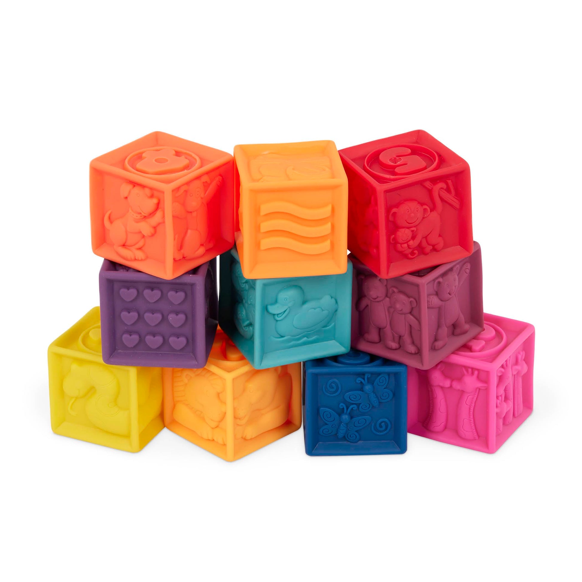 B. toys, One Two Squeeze Soft Building Blocks, 10 Pack, Blocks - 1, Baby