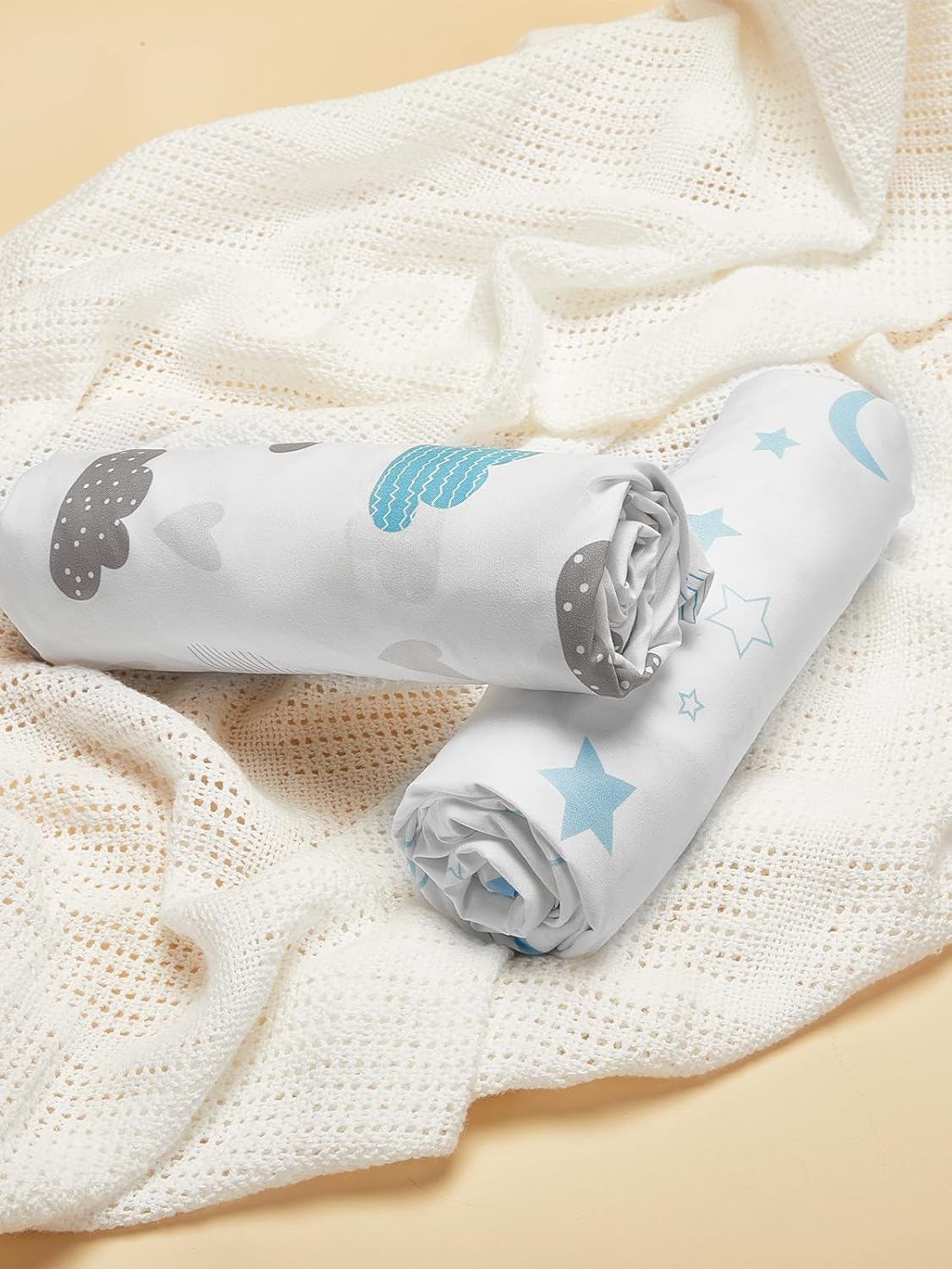 TILLYOU Baby Crib Sheets for Boys Girls, Super Soft Toddler Bed Sheets, 2 Pack Sheets for Standard