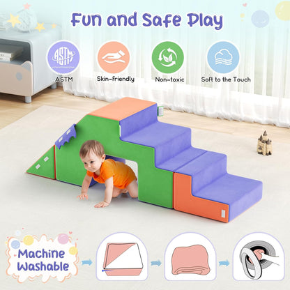 Lischwert Foam Climbing Blocks for Toddlers 1-3, Soft Play Set with Crawling Exploration Toys, Indoor Outdoor Infant Safe Blocks for Baby Gym Toddler Playground