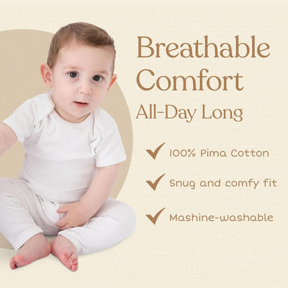 Pimbi&Bimpi Baby Bodysuit - Short Sleeve | Premium Peruvian PIMA Cotton | Gender Neutral Baby Clothes