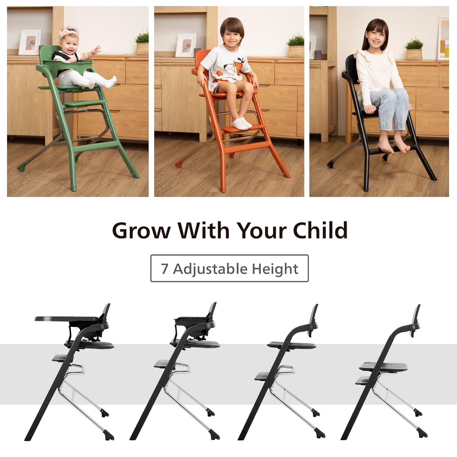 Unilove Grow with Me 2-in-1 Baby High Chair – Adjustable Toddler Chair with Baby Set, Removable