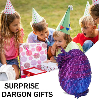 Easter Eggs Gifts for Kids, 3D Printed Dragon in Egg Easter Basket Stuffers Easter Toys for Kids Crystal Dragon Fidget Toys Prefilled Easter Eggs