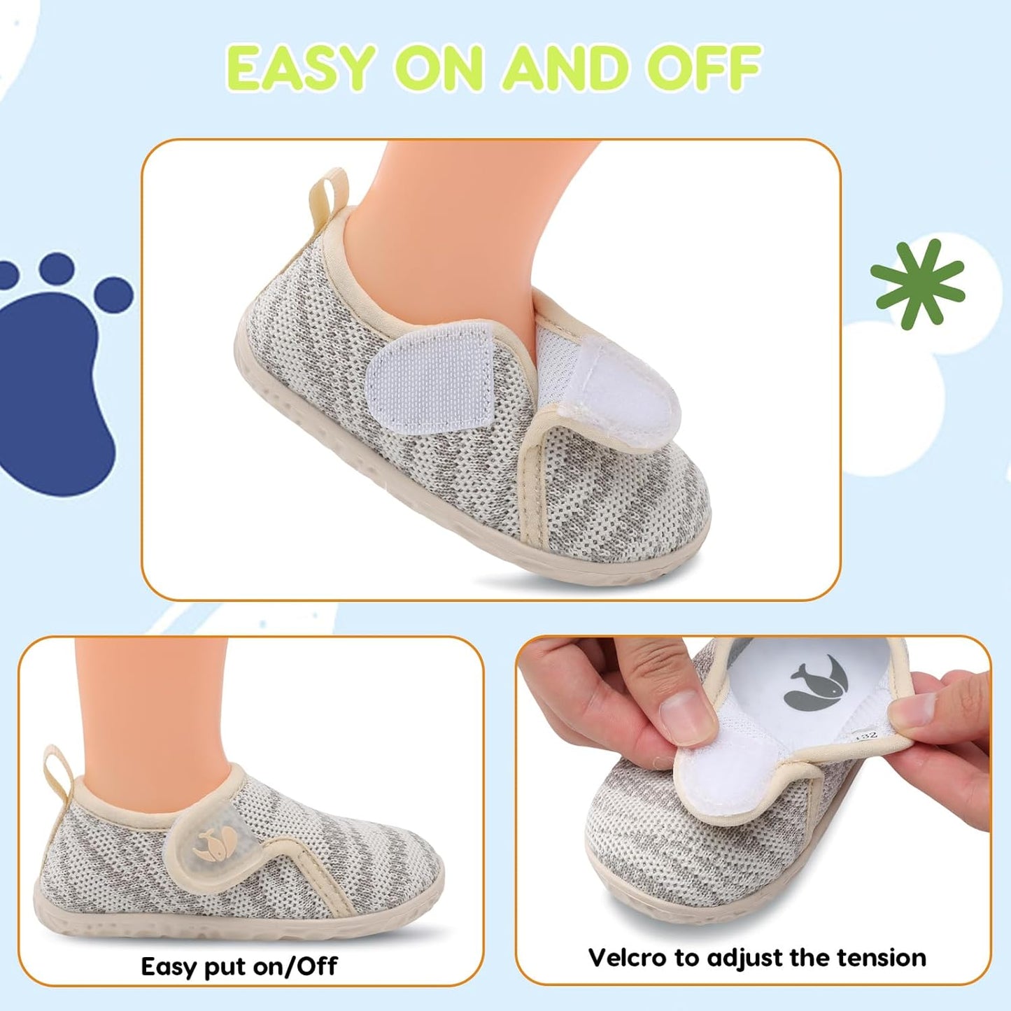 FEETCITY Baby Boys Girls First Walking Shoes Infant Sneakers Crib Shoes Breathable Lightweight Slip On Shoes