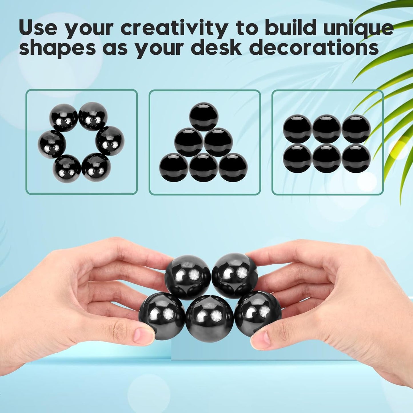 Magnetic Balls, 33mm Magnetic Fidget Balls, Magnets Balls Fidget Toys for Adults, Executive Desk Toys Gift for Stress Relief and Desk Decorations for Men, Women, Teens, Office Workers (Black, 6 Pack)…