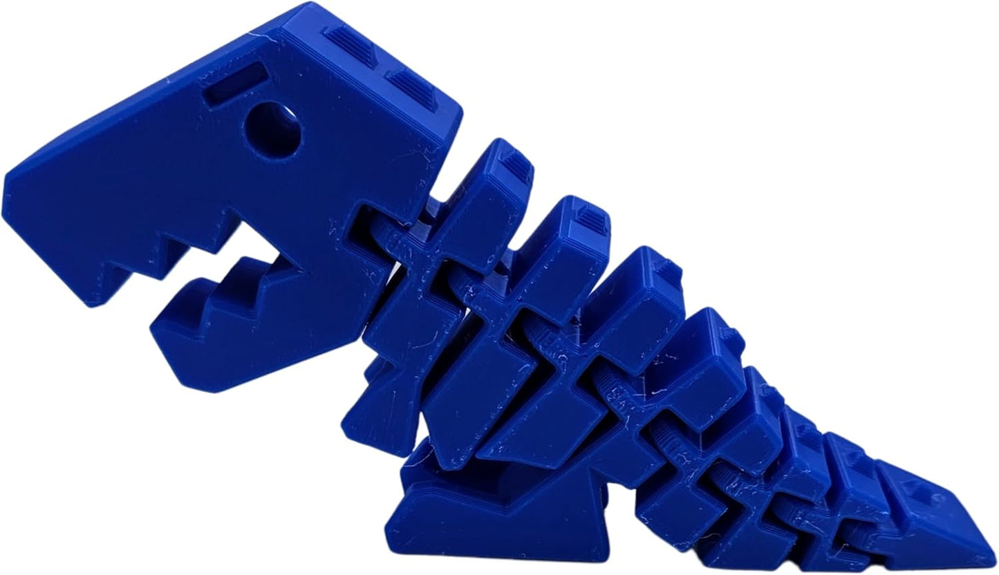 Rexi Collectible Figurine - Stress Relief, Autism, ADHD - Flexible Dinosaur - Articulating Joints (Blue)