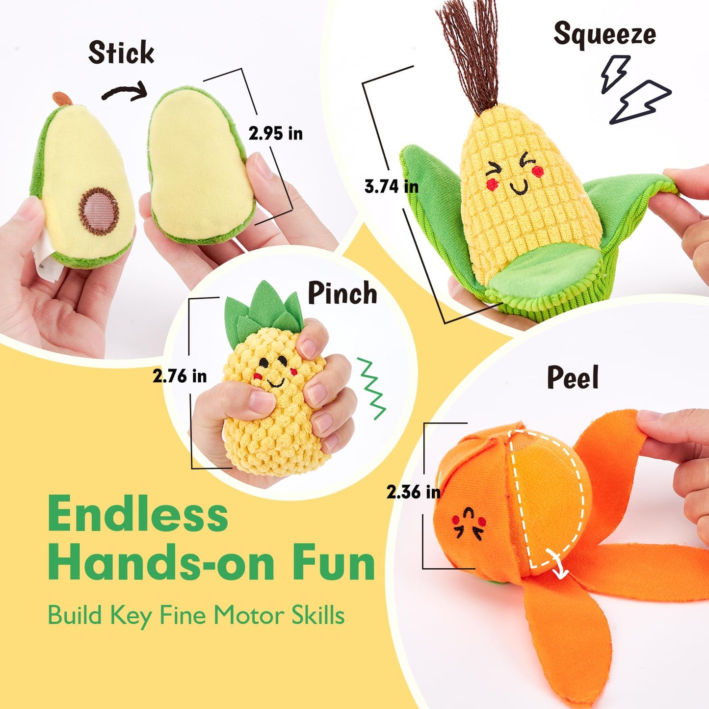 hahaland Baby Sensory Toys Montessori Toys 1 Year Old Fruit Vegetable 16PCs