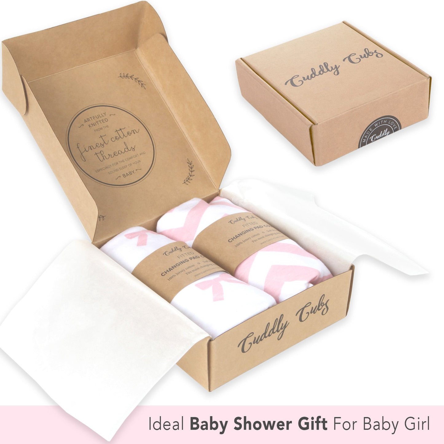 Cuddly Cubs Changing Pad Covers ??2 Pack ??Snuggly Soft Plush Cotton Changing Table Covers for Girl ??Fits Perfectly on Summer Infant and Other 16 x 32 Baby Changing Table Pads ??Pink