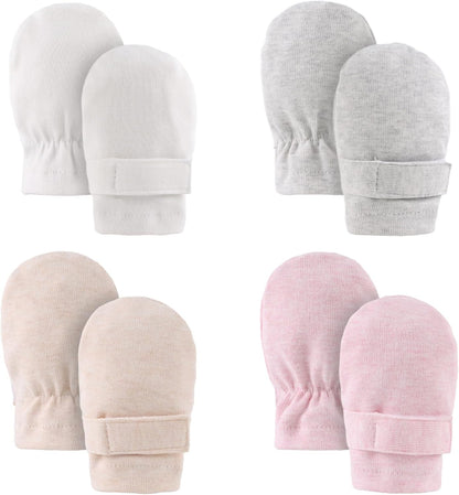 Newborn Baby Mittens Infant No Scratch Gloves Cotton Mitts for Baby Girls Boys