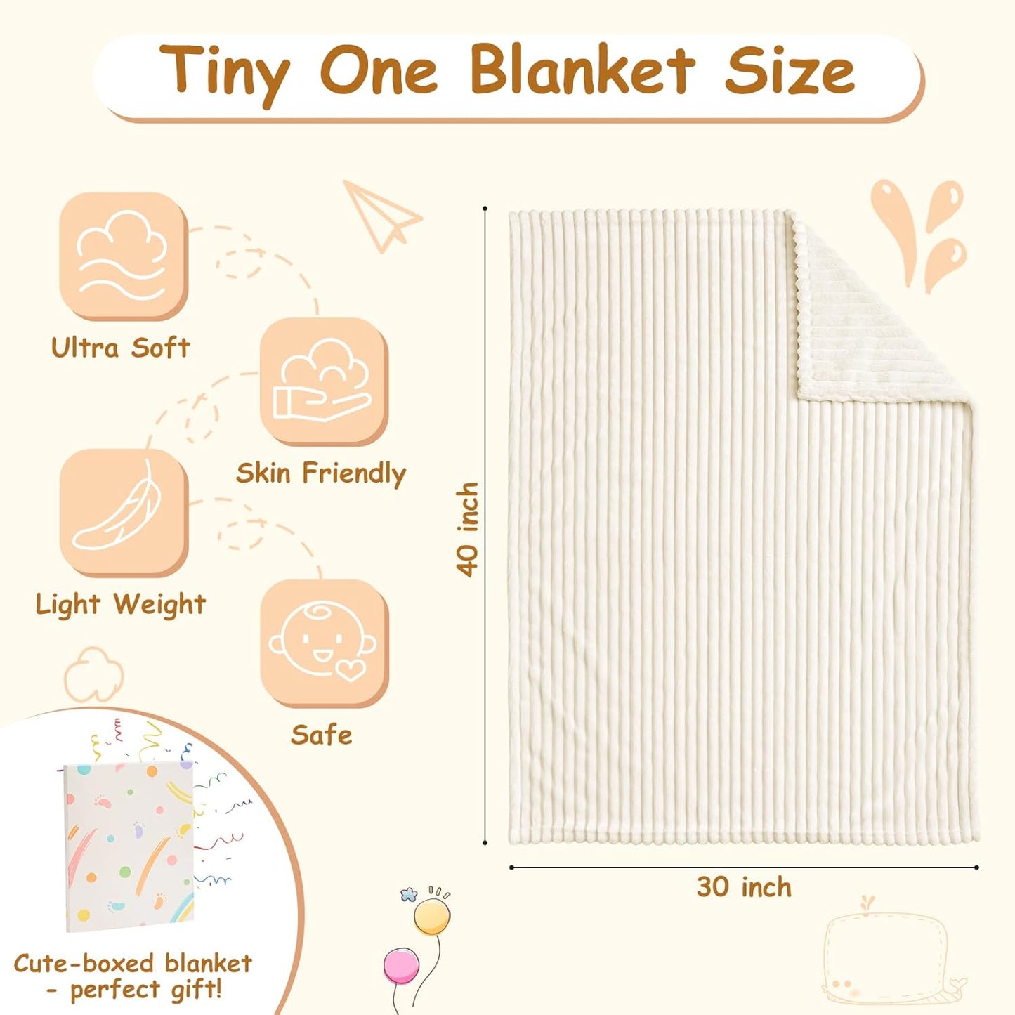 Soft Fleece Baby Blanket Ultra Cozy Baby Blankets for Boys Girls Warm and Lightweight Infant