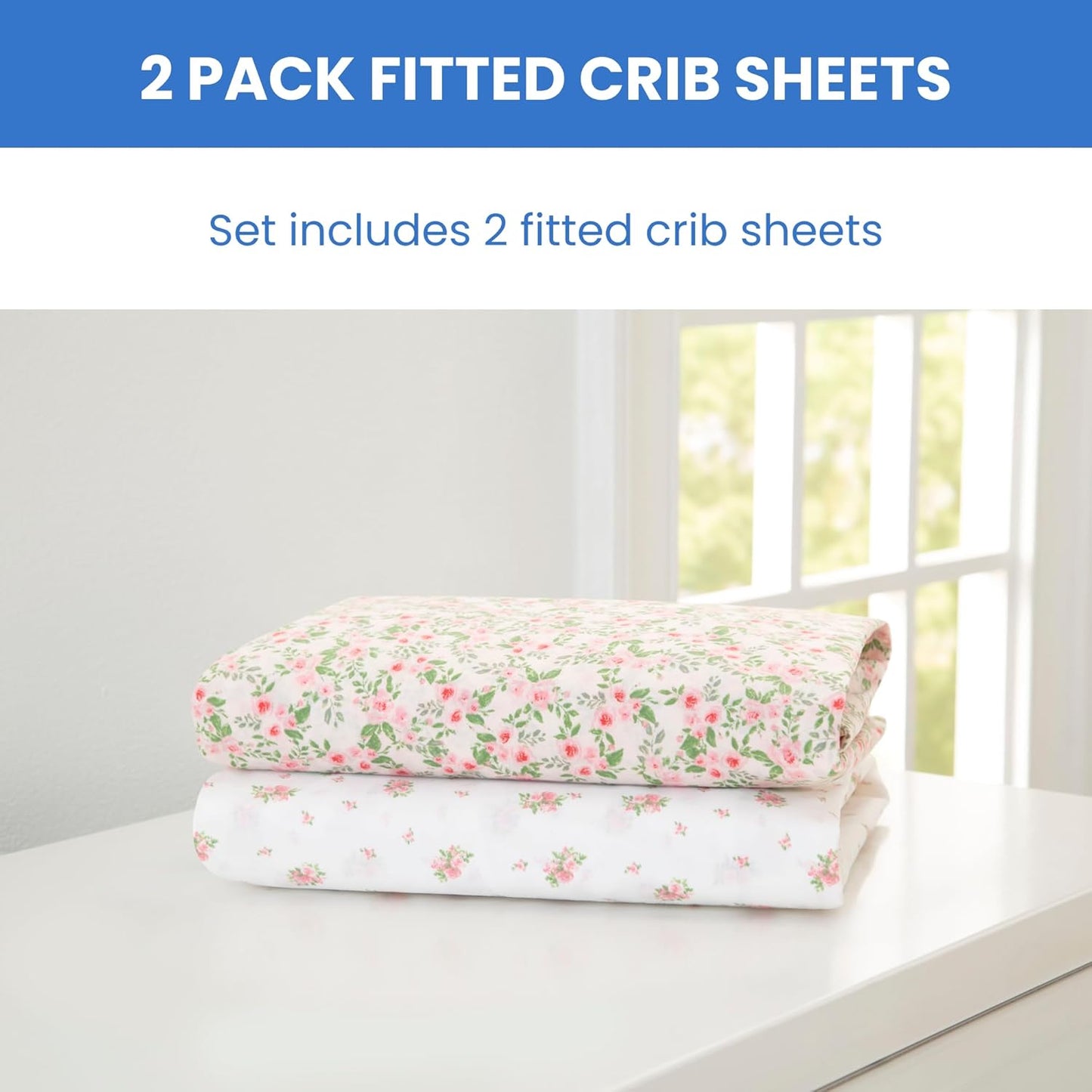 Delta Children Fitted Crib Sheets for Girls and Boys - Crib Sheet for Standard Crib and Toddler