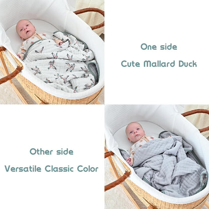 LollyBanks Muslin Baby Blanket 100% Organic Cotton, Muslin Quilt Lightweight, Toddler Blanket for