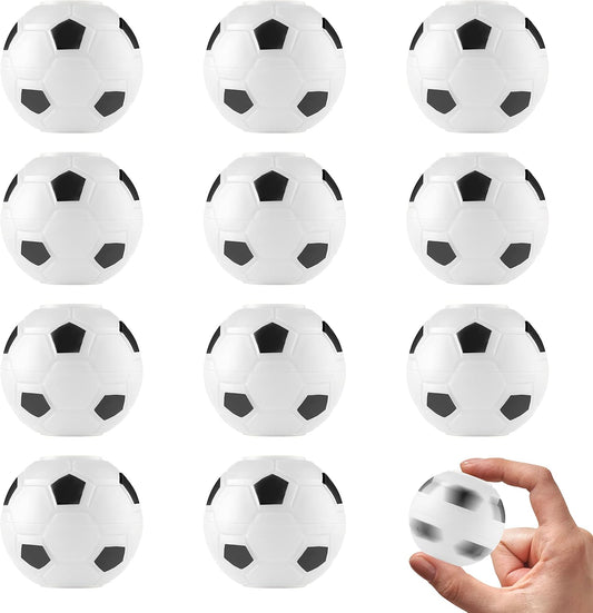 Entervending Fidget Spinners - 2 Inch Stress Balls - 12 Pcs Soccer Party Favors - White Mini Fidget Spinners - Classroom Prizes - Fidget Spinners for Kids - Easter Basket Stuffers