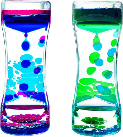 Liquid Motion Bubbler for Kids and Adults Pack of 2 Great Rainbow Series Liquid Bubbler Timer Sensory Fidget Relaxation Stress Relief and Anxiety Relief Relaxing Autism
