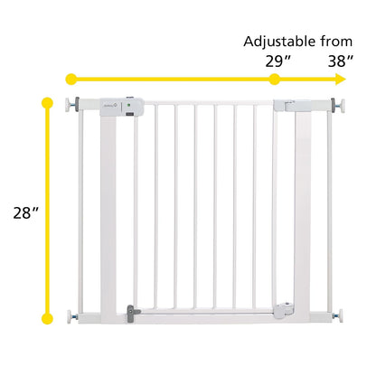 Safety 1st Easy Install Baby Gate for Doorways, Auto-Close Pressure-Mounted Magnetic Latch, Indoor Dog Gates, No Drilling, Fits 29"-38", Black