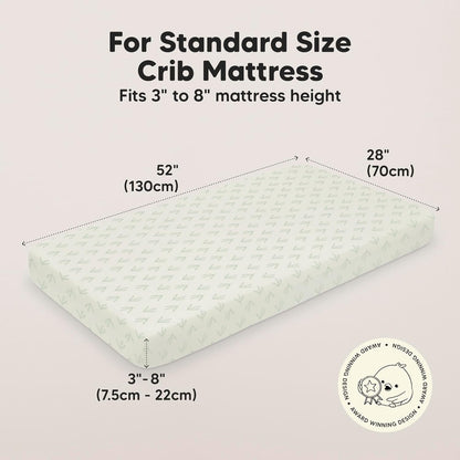 KeaBabies 2-Pack Baby Crib Sheets for Boys, Girls - 52x28 Viscose Derived from Bamboo Toddler Bed