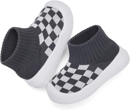 Eashi Baby Boy Girl Non-Skid Indoor Infant Walking Shoes Breathable Warm Elastic Sock Shoes with Memory Sole Protect Toes Outdoor Sneakers