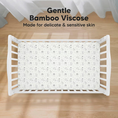 KeaBabies 2-Pack Baby Crib Sheets for Boys, Girls - 52x28 Viscose Derived from Bamboo Toddler Bed