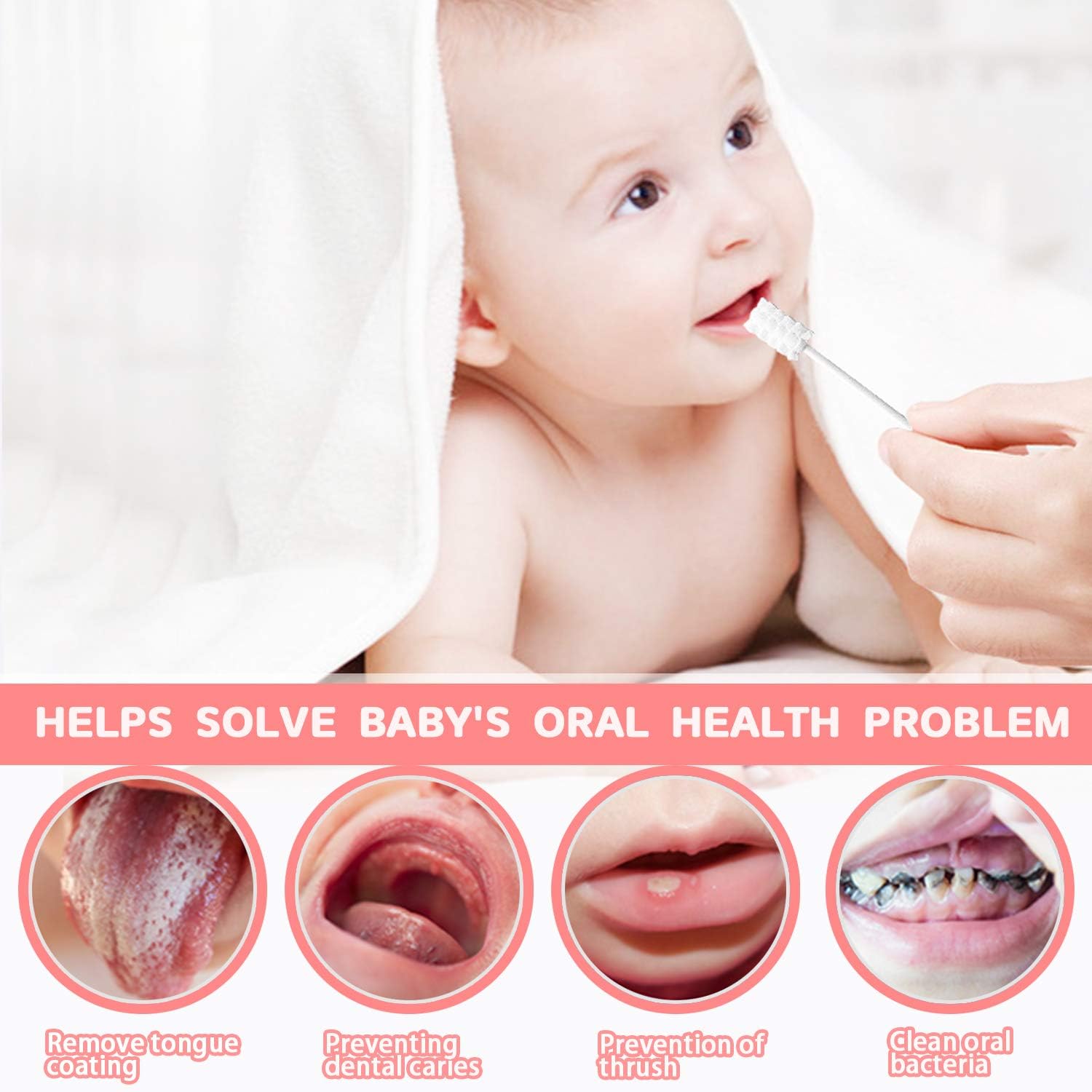 102PCS Baby Tongue Cleaner,Baby Oral Cleaner Newborn Baby Toothbrush,Disposable Infant Toothbrush