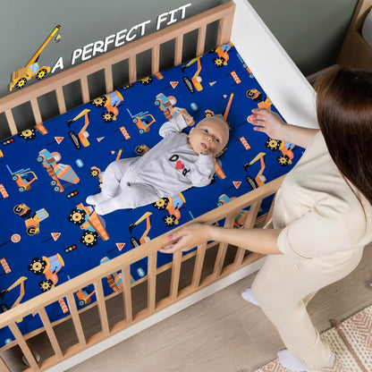 UOMNY Crib Sheet 52x28 Baby Sheet for Boys Breathable Fitted Crib Sheet for Standard Crib and