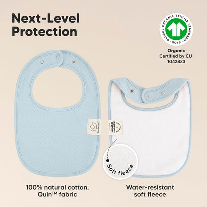 8-Pack Organic Baby Bibs for Girls, Boys - Quilted Cotton Cloth Baby Drool Bibs for Drooling and Teething Toddler, Newborn, Infant, Soft & Super Absorbent (Dawn)