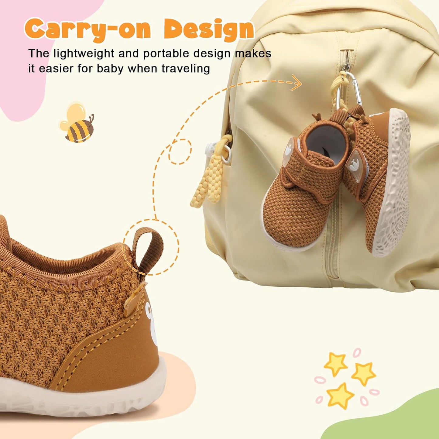 FEETCITY Baby Walking Shoes Barefoot Baby Shoes Infant Sneakers Newborn Crib Shoe Lightweight Flexible Slip On Shoe