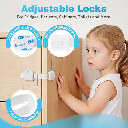 Inaya Baby Proofing Kit Advanced Set 50 Pack - Child Safety Hidden Locks for Cabinets & Drawers