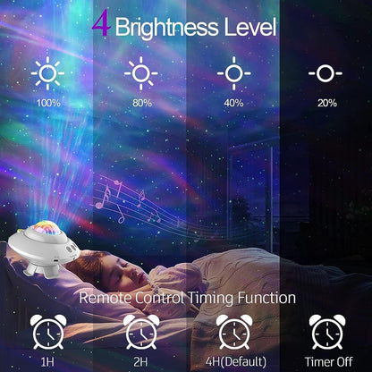 Star Projector Northern Lights, Galaxy Projector for Bedroom, Aurora Projector with Bluetooth Speaker, Timer and Remote, Teen Girl Room Decor, Cool Gifts for Kids, Adults, Birthday