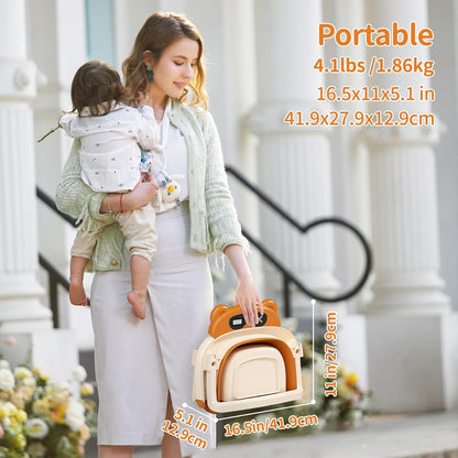 Collapsible Baby Bathtub with Soft Towel and Floating Cushion, Infant Bathtub for Newborn to