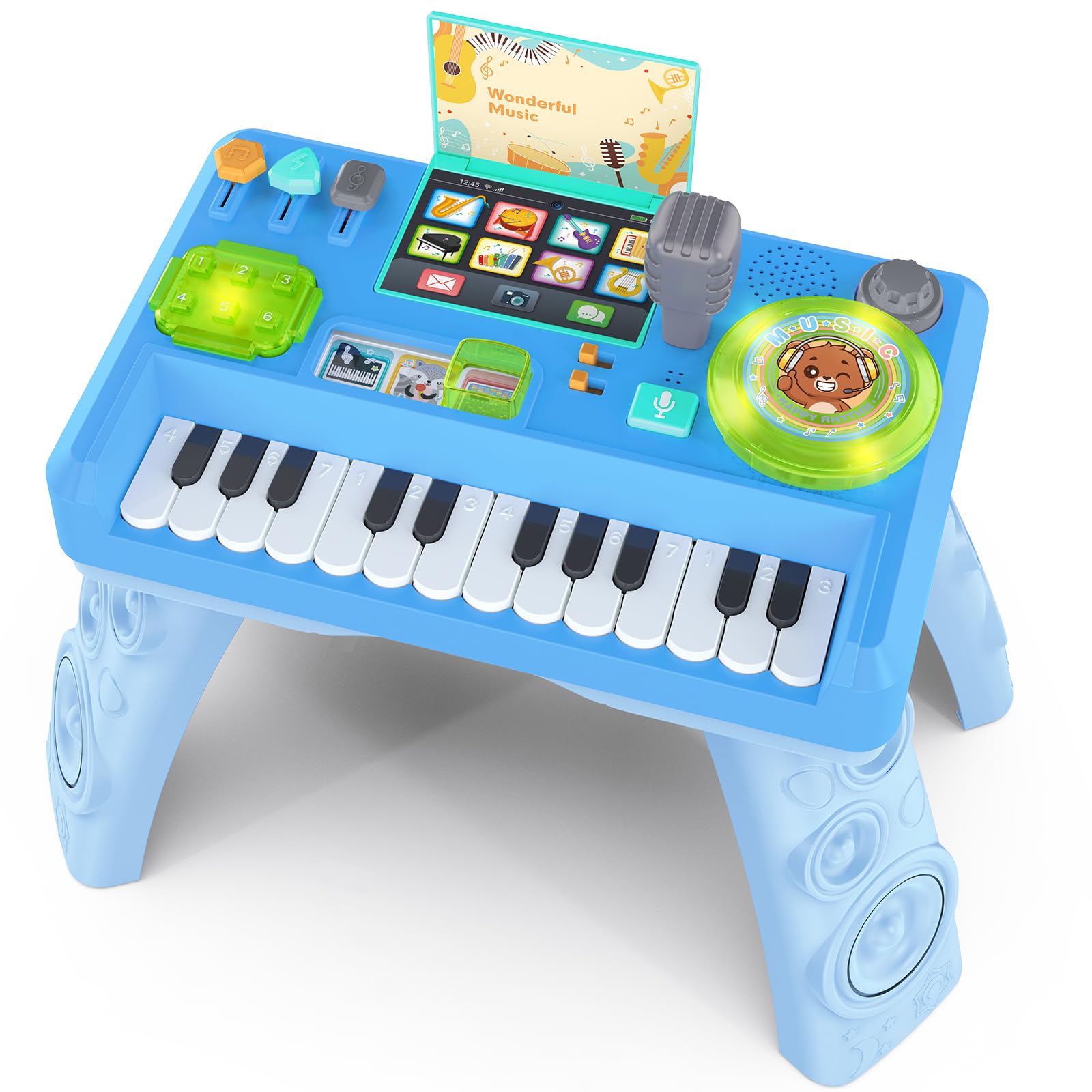 Baby DJ Table Musical Piano Toys for Toddlers Boys Girls with Music & Light