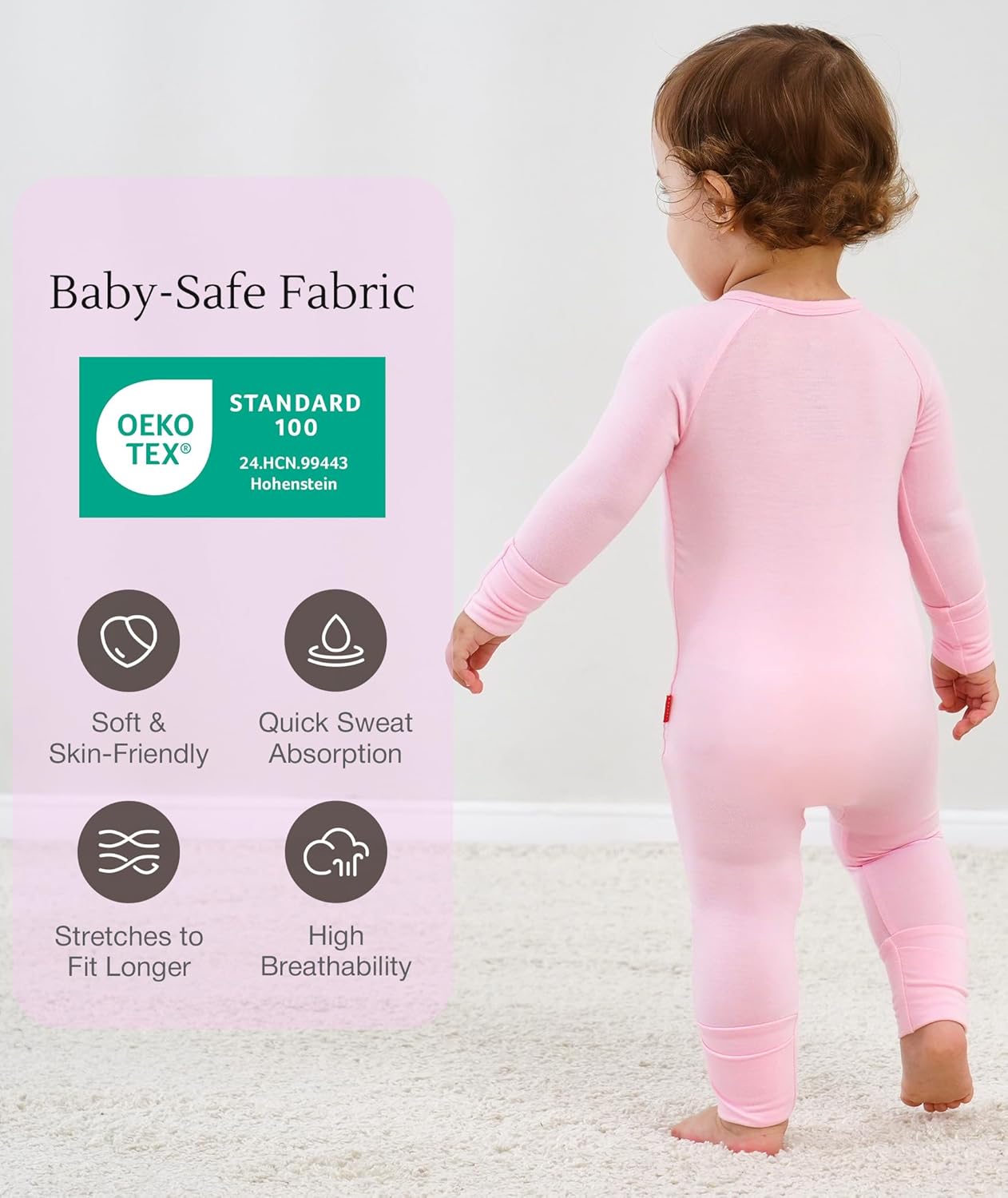 Baby One-Piece Romper Footless Bamboo Viscose Pajamas Sleepers for Baby Boys and Girls