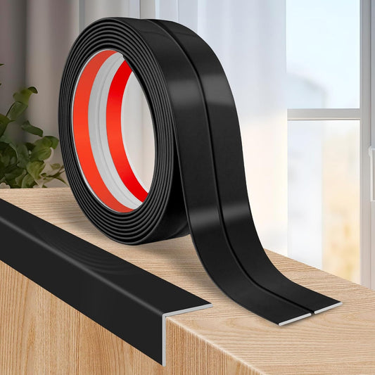 Flexible Wall Corner Protector Moulding Trim Peel and Stick Wall Corner Guards Edge Protector Self Adhesive Molding Trim Strip for Edge Ceiling (Black, 2.4 in x 10 Ft)