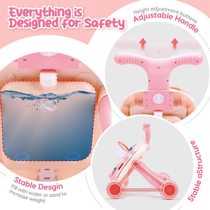 CUTE STONE 2-in-1 Baby Walker for Girls, Toddlers Learning Walker, Early Educational Push Walking