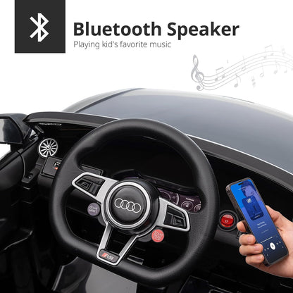 Electric Ride on Car for Kids, Licensed Audi 12V 7Ah Kids Ride-on Toy for Toddlers 3-5 Year Old with Remote, Bluetooth - Black