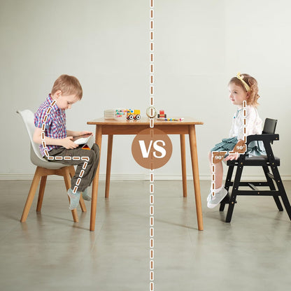 Solid Wood high Chairs for Toddlers,High Chair Grows with Kid for Dining, Study Chair for Children