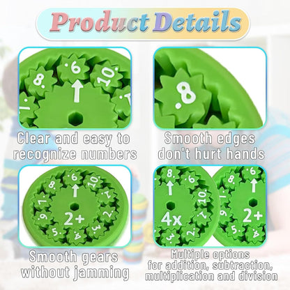 9 Pack Math Fidget Spinner，Numbers Addition & Subtraction Fidget Spinner,Math Addition Game for Kids 3+，Division & Multiplication Learning Fidget， Math Game for Home School Classroom