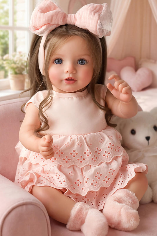 BABESIDE Dara 20 Inch Lifelike Reborn Baby Dolls, Long Brown Hair Girl