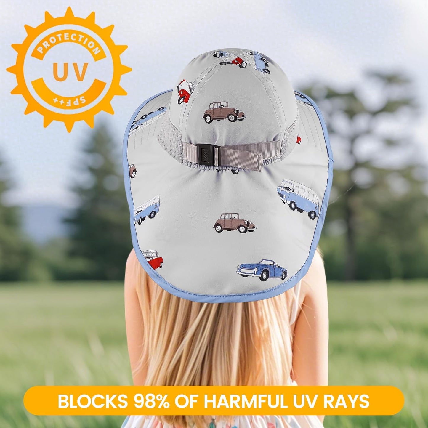 Baby Sun Hat with Neck Flap for Sun Protection Toddler Beach Hat UPF 50+ Outdoors 0-6 Years Boys Girls