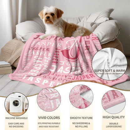 Ship Next Day, Custom Name Blanket - Printed in USA, Personalized Baby Blankets for Girls, Baby