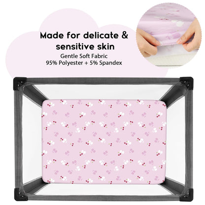 Yoofoss Pack and Play Sheets Fitted, Mini Crib Sheets 2-Pack for Pack N Play Mattress, Stretchy
