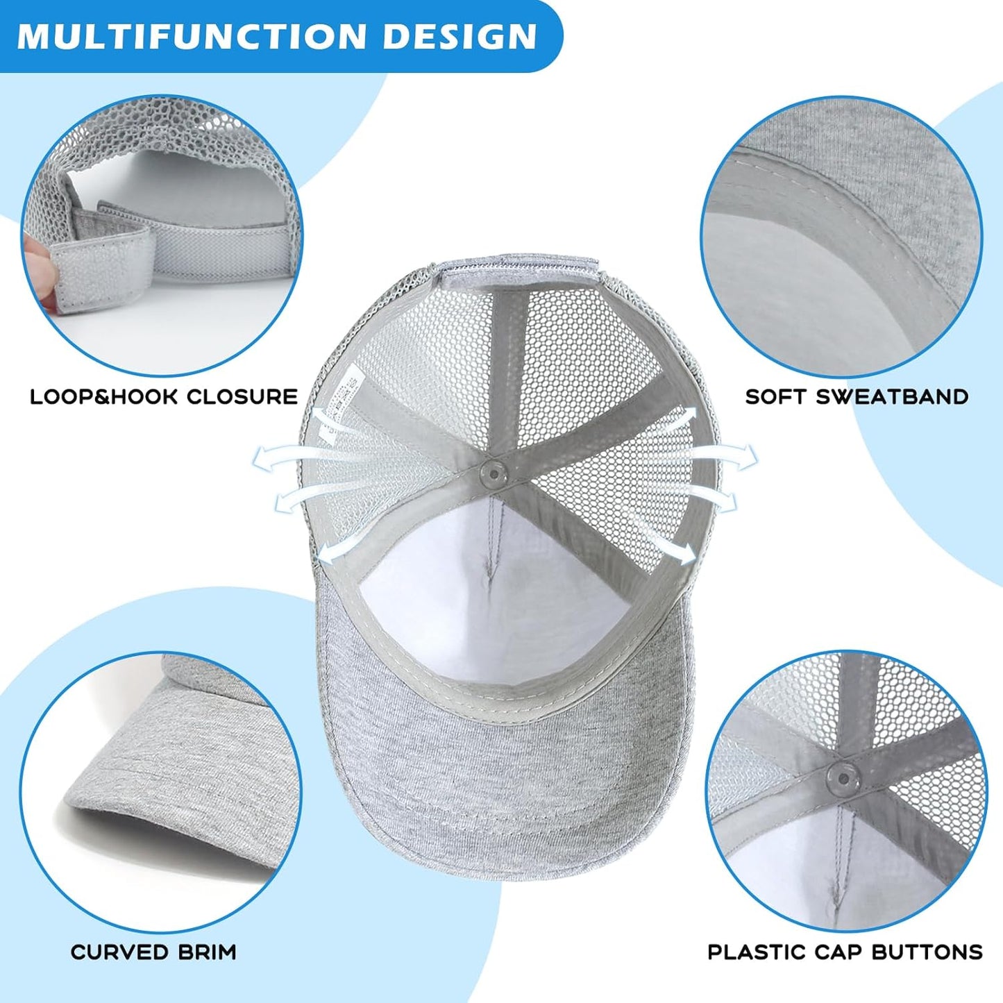 Duoyeree Toddler Baseball Cap Baby Cap Sun hat Print Dinosaur Pattern and Solid Color hat Kids boy Girl Age 0-8t