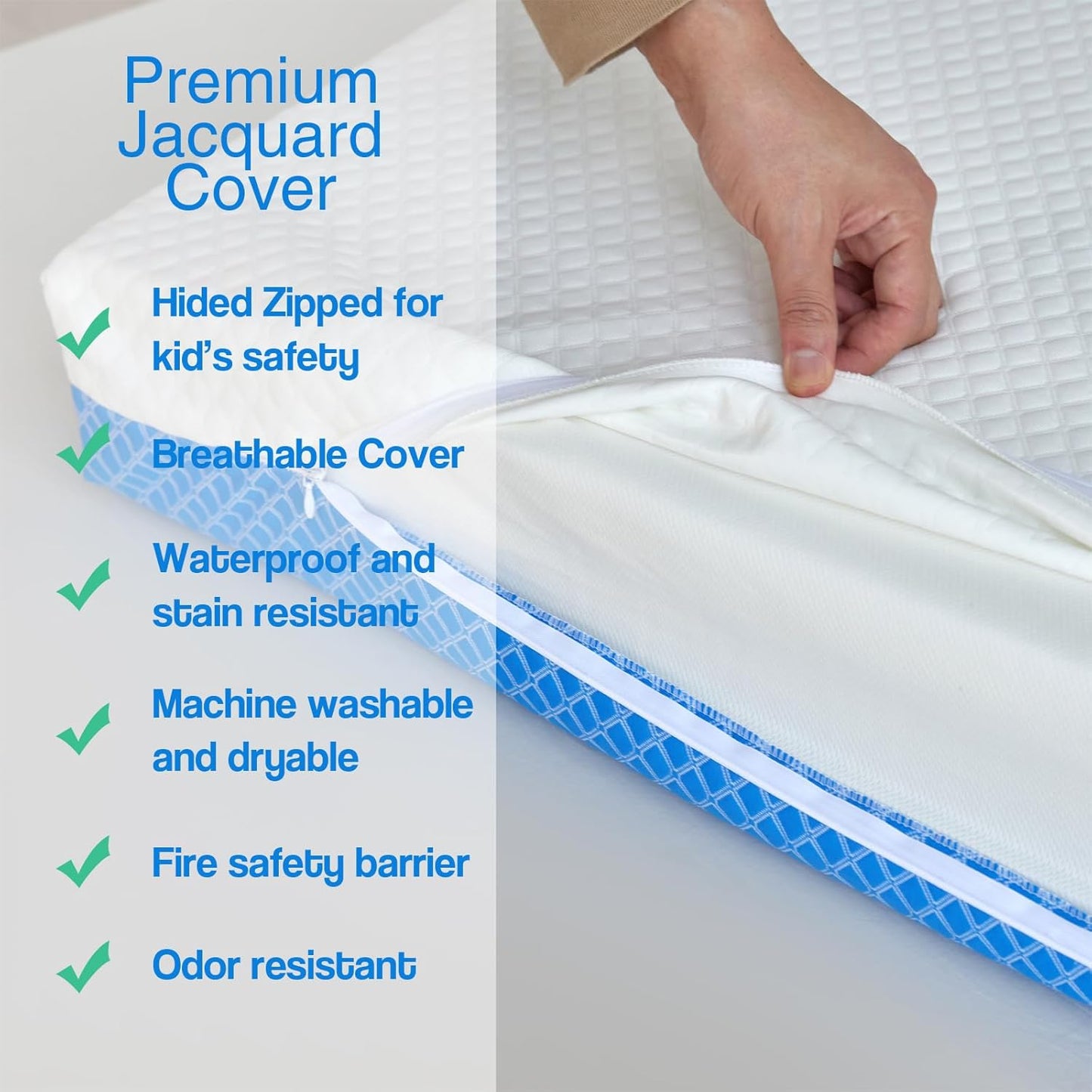 Dual Sided Comfort Gel Memory Foam,Breathable Baby Bed Mattress for Crib,Memory Foam Crib